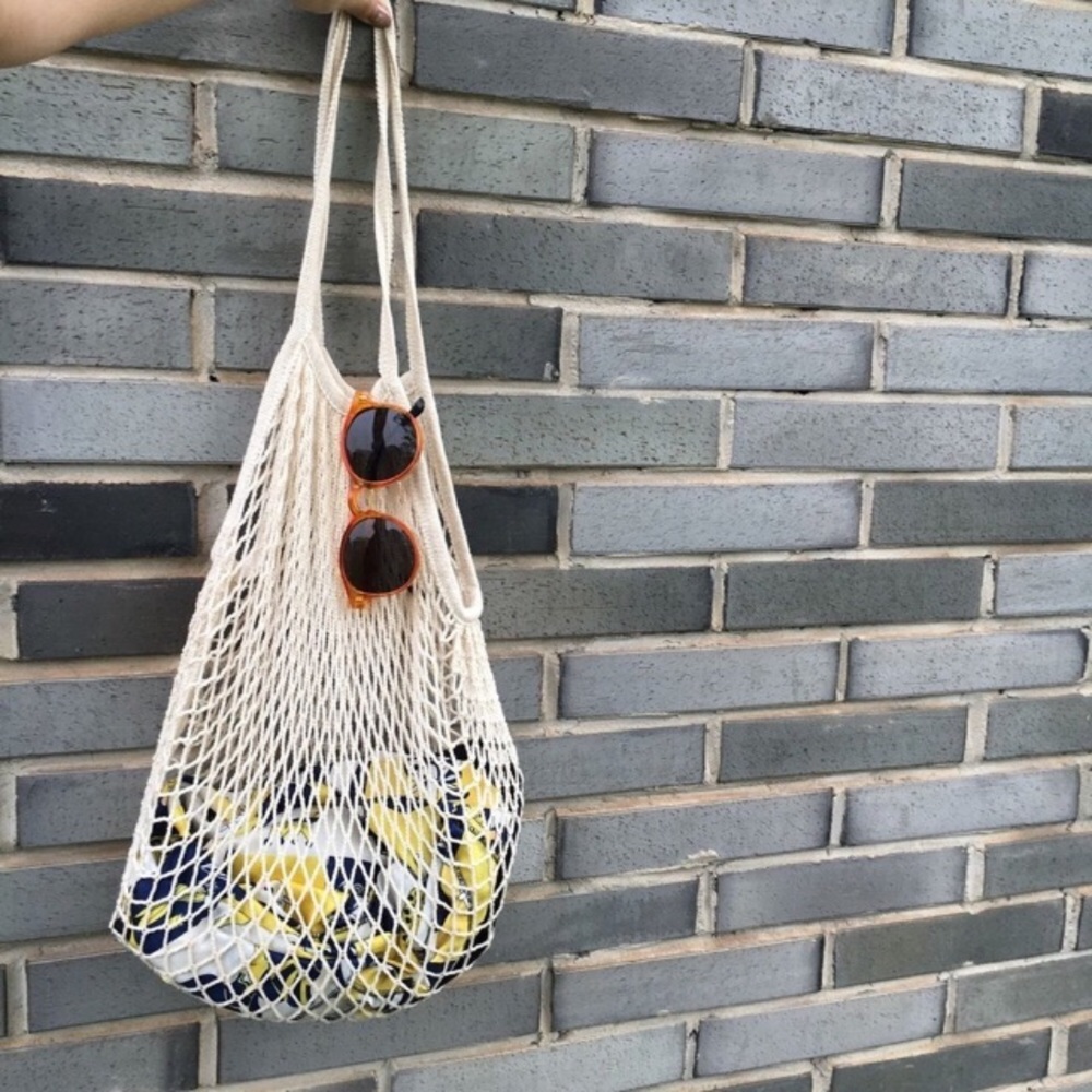 Parisienne Market Open Net Tote Bag Natural - Picture 7 of 8